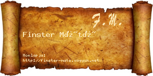 Finster Máté névjegykártya