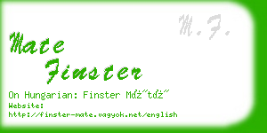 mate finster business card